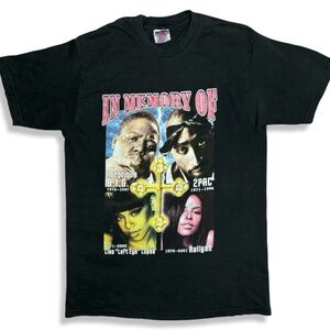 Rare Vintage 90s/Y2K Rap Memorial Biggie , Tupac , Lisa Left Eye , Aaliyah Tee